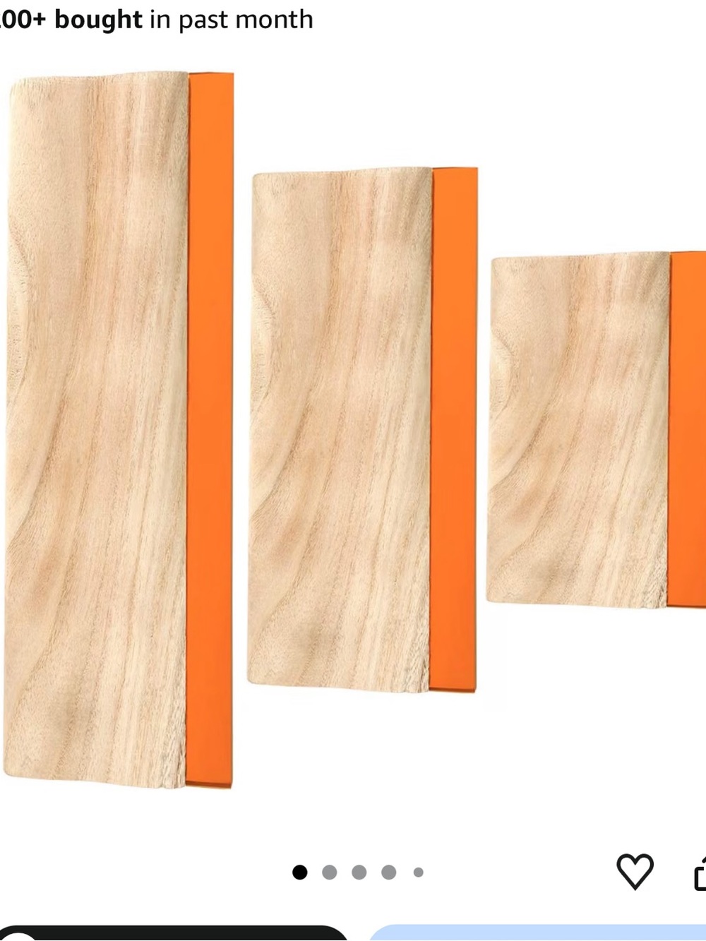 Caydo 3 Sizes Wooden Screen Printing Squeegee, 75 Durometer Ink Scraper